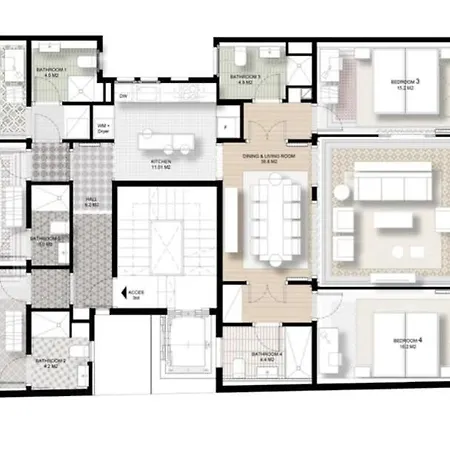 公寓 Exclusive Paseo De Gracia 5bd 5bth With Terrace 巴塞罗那